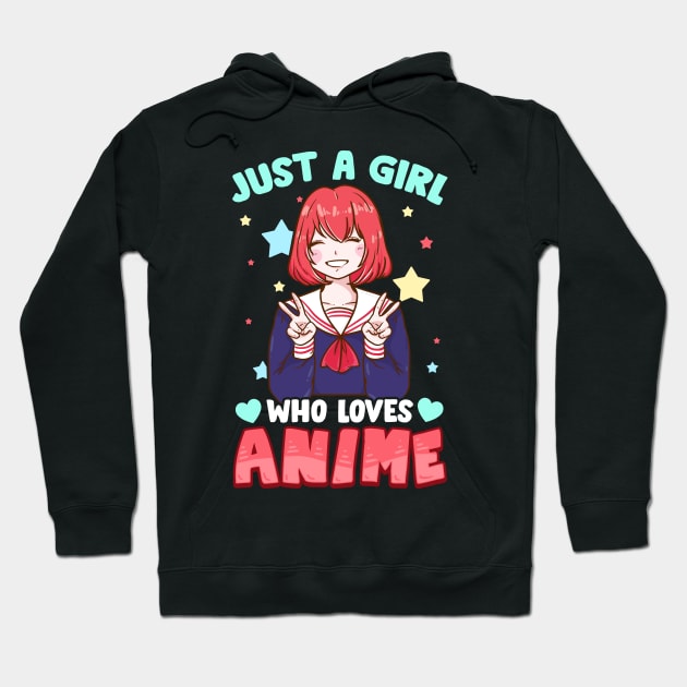 Just A Girl Who Loves Anime Cute Japanese Kawaii Hoodie by theperfectpresents